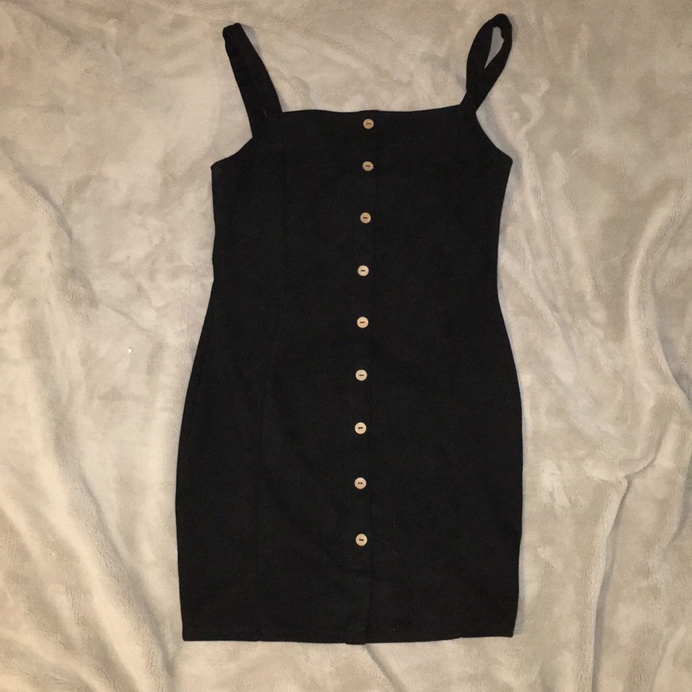 Black button down dress